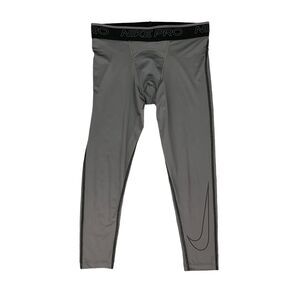 Nike Pro Tights Mens M Medium Gotham Grey Dri Fit Fitted Training 3/4 Length